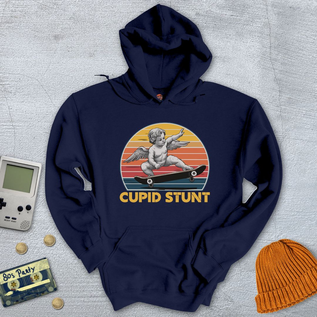 Printify Hoodie Navy / S Cupid Stunt - Hoodie