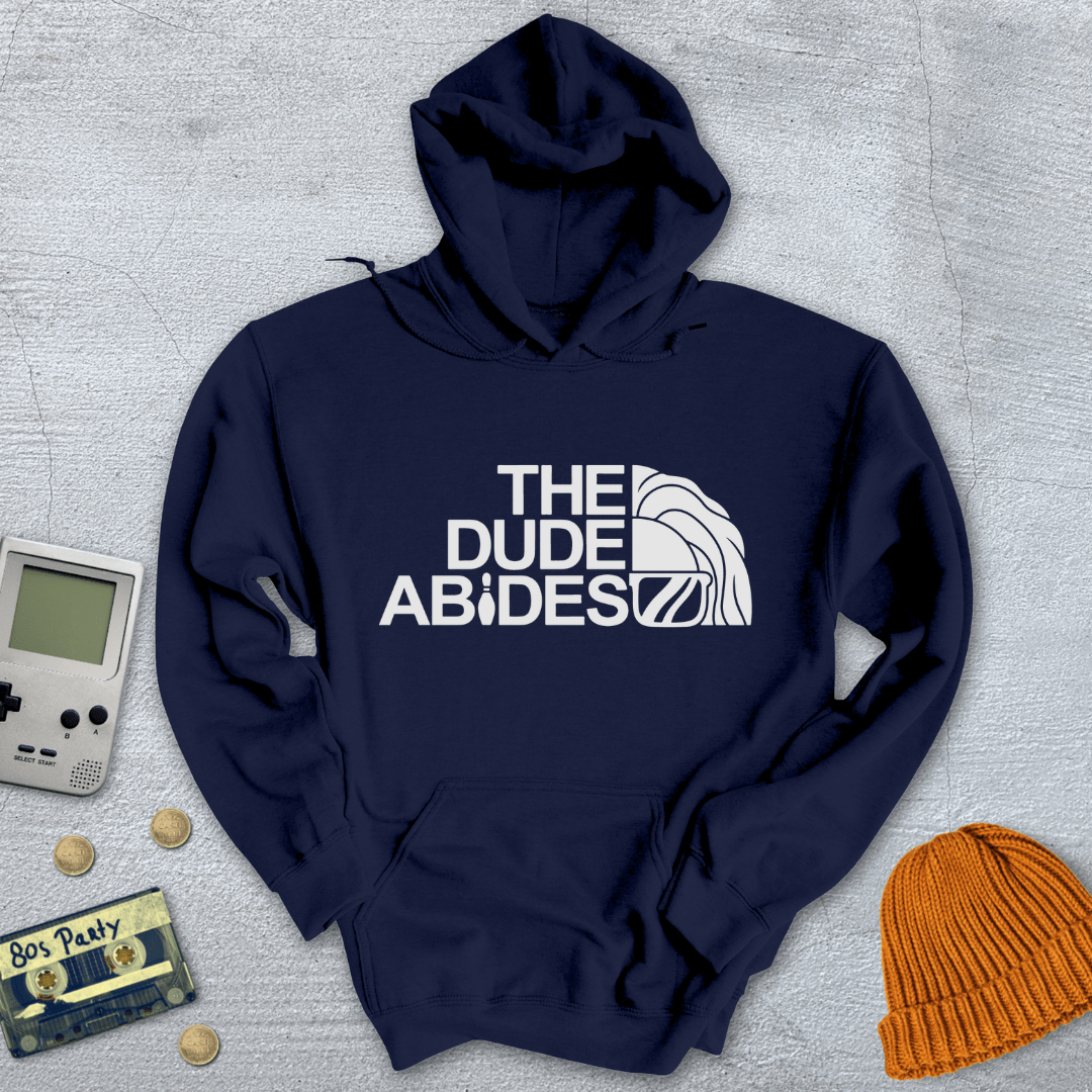 Printify Hoodie Navy / S Dude Abides - Hoodie