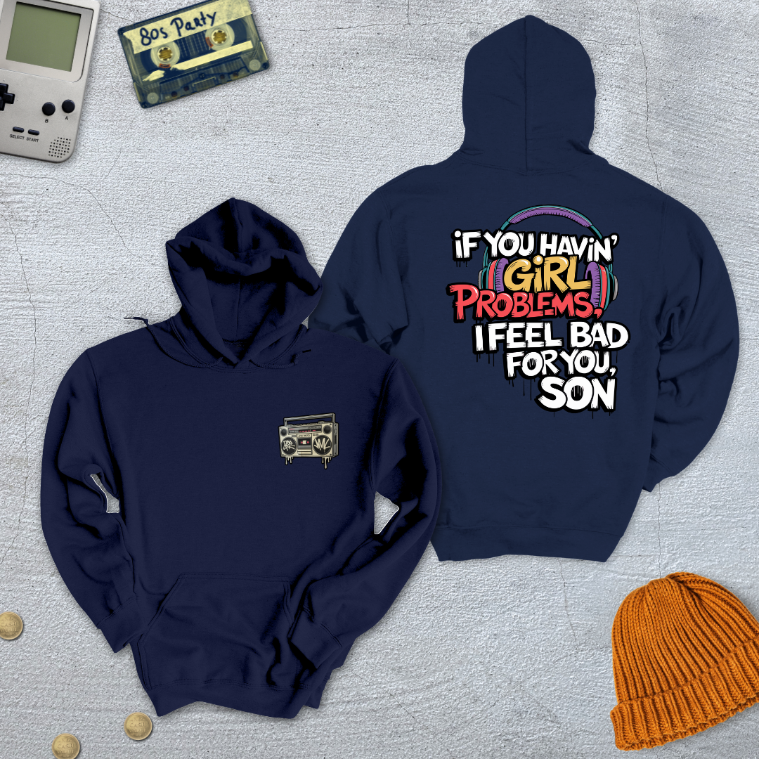 Printify Hoodie Navy / S Girl Problems - Hoodie