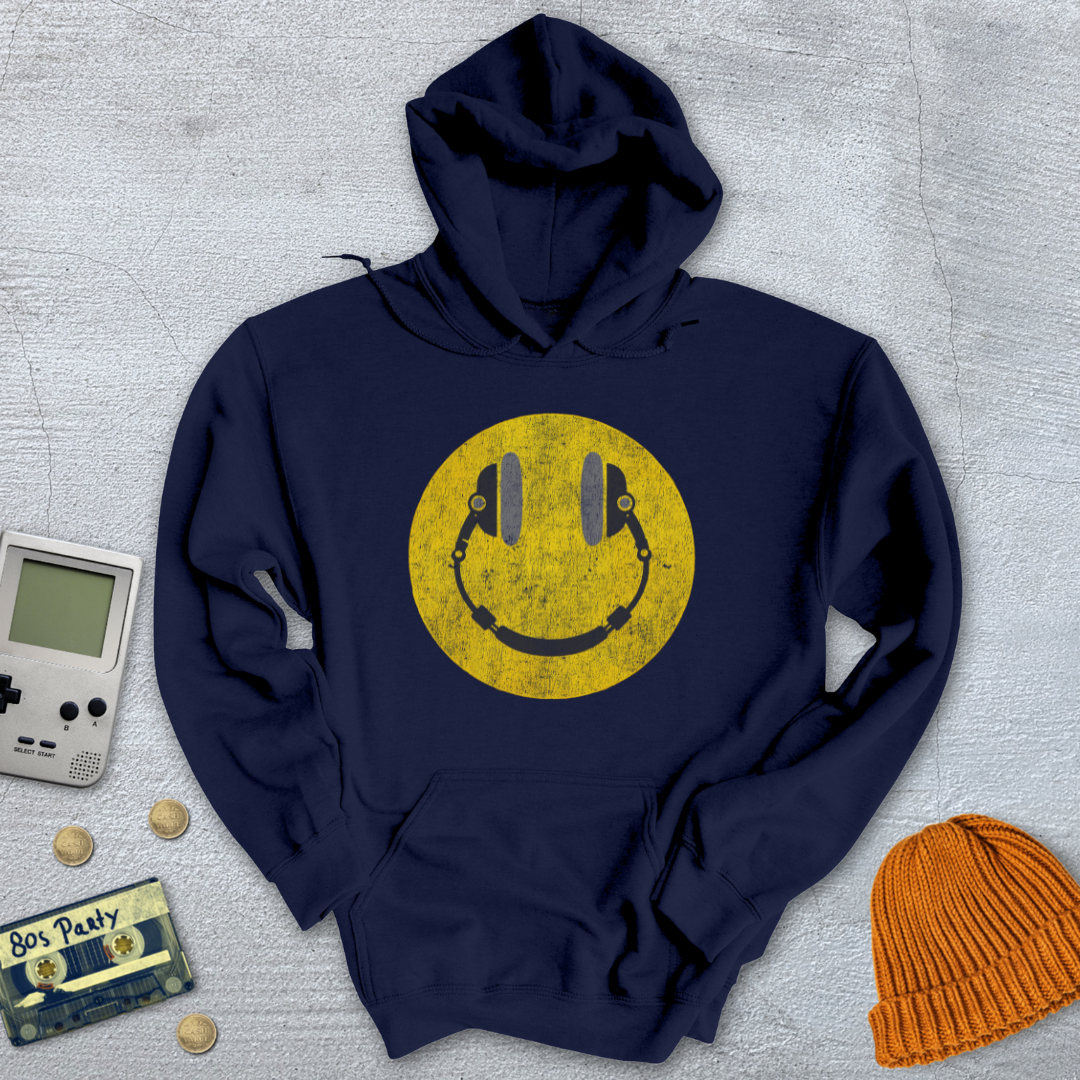 Printify Hoodie Navy / S Happy Face - Hoodie