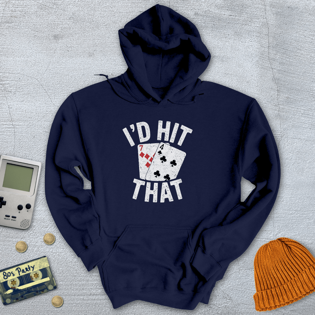 Printify Hoodie Navy / S Hit That - Hoodie