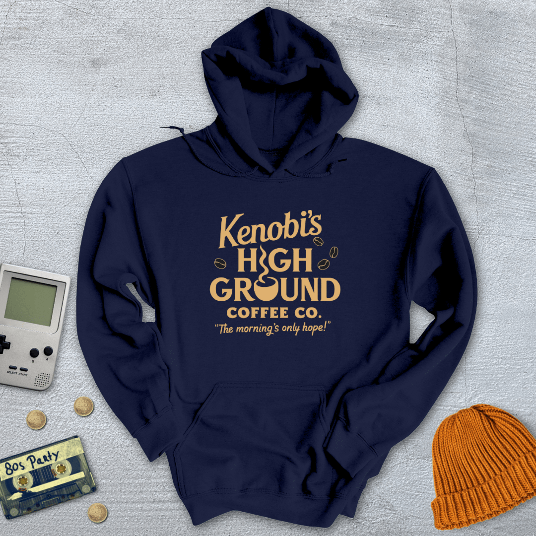 Printify Hoodie Navy / S Kenobis High Ground Coffee - Hoodie
