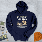 Printify Hoodie Navy / S Lion Attack - Hoodie