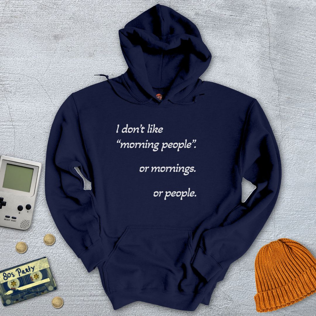 Printify Hoodie Navy / S Morning People - Hoodie