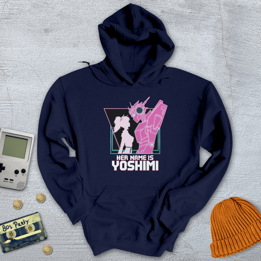 Printify Hoodie Navy / S Pink Robots - Hoodie