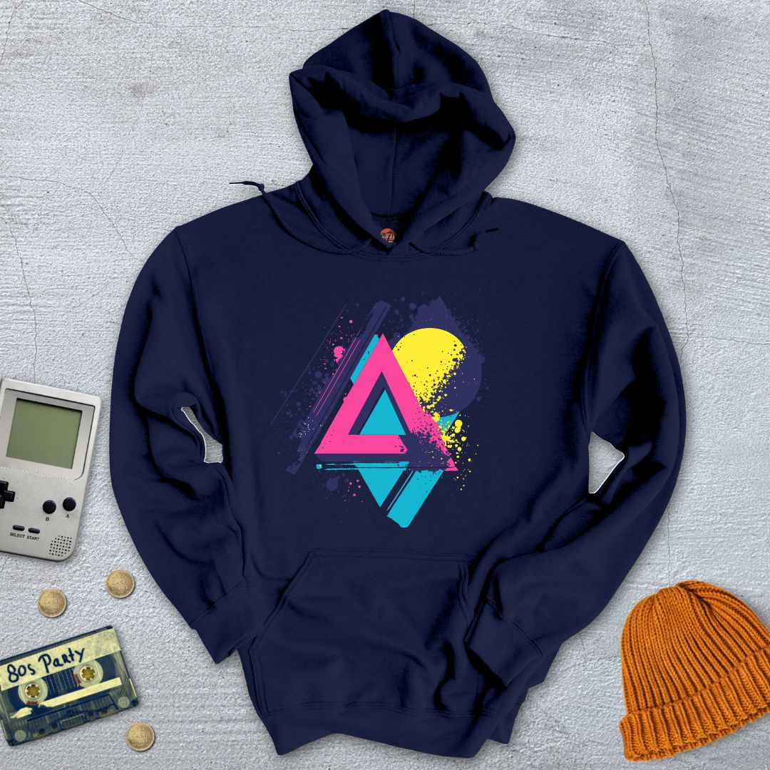 Printify Hoodie Navy / S Retro Abstract - Hoodie