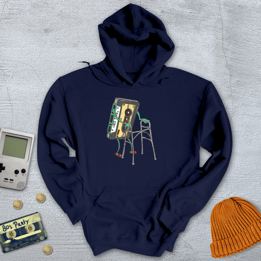Printify Hoodie Navy / S Retro Cassette - Hoodie