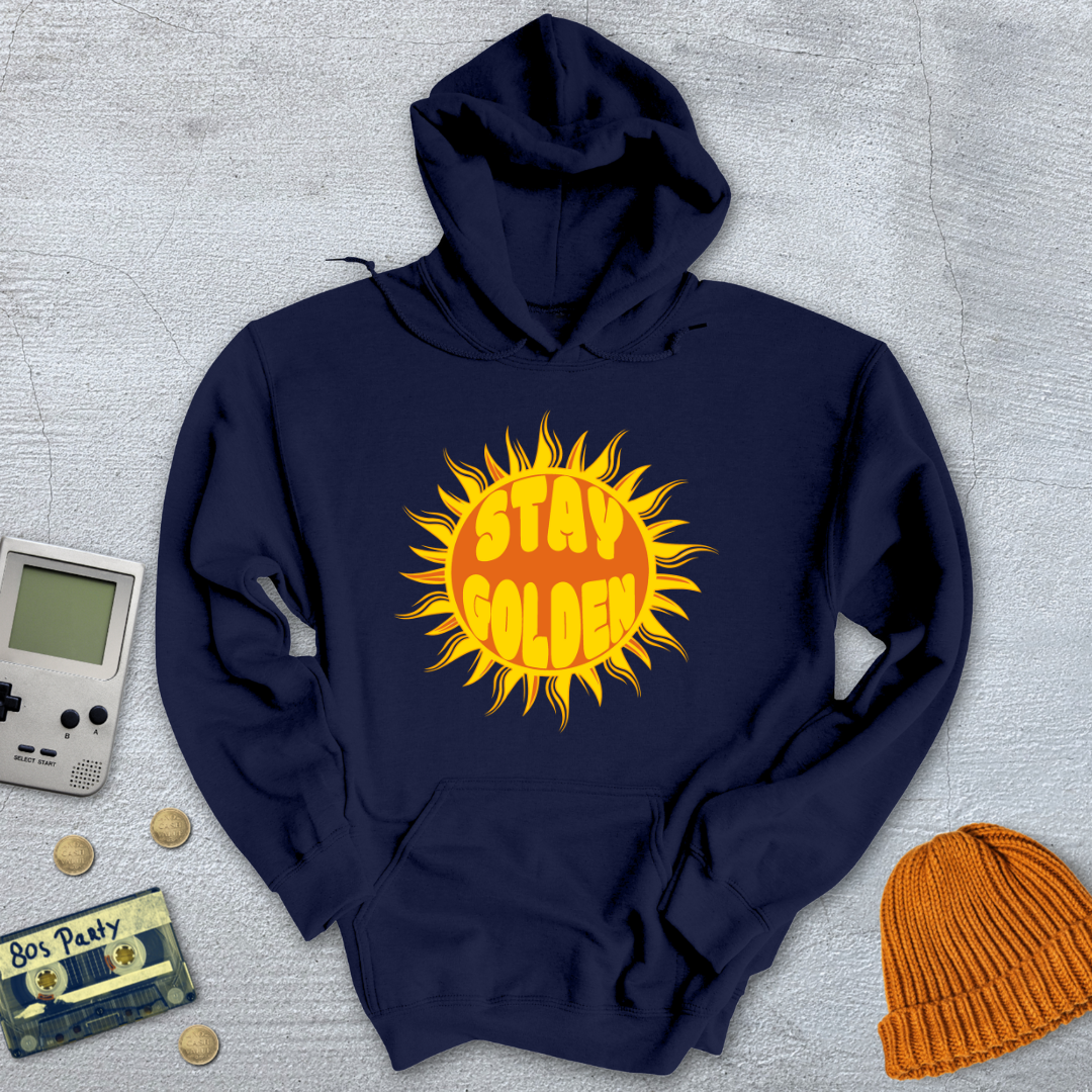 Printify Hoodie Navy / S Stay Golden - Hoodie