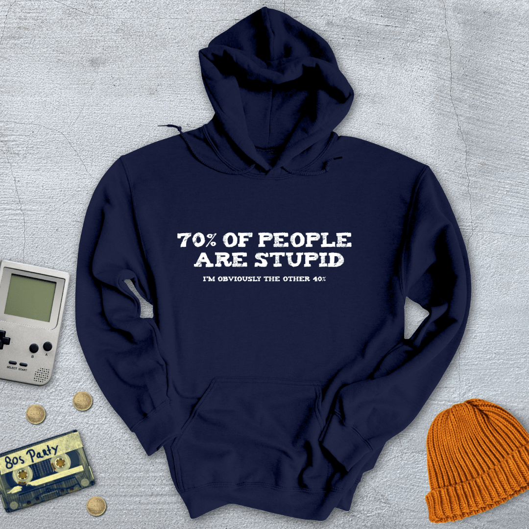 Printify Hoodie Navy / S Stupid People - Hoodie