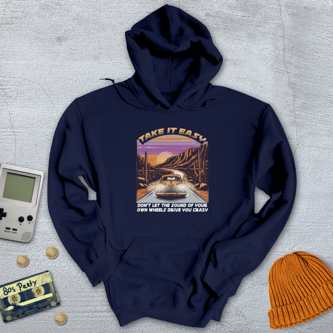Printify Hoodie Navy / S Take it easy - Hoodie