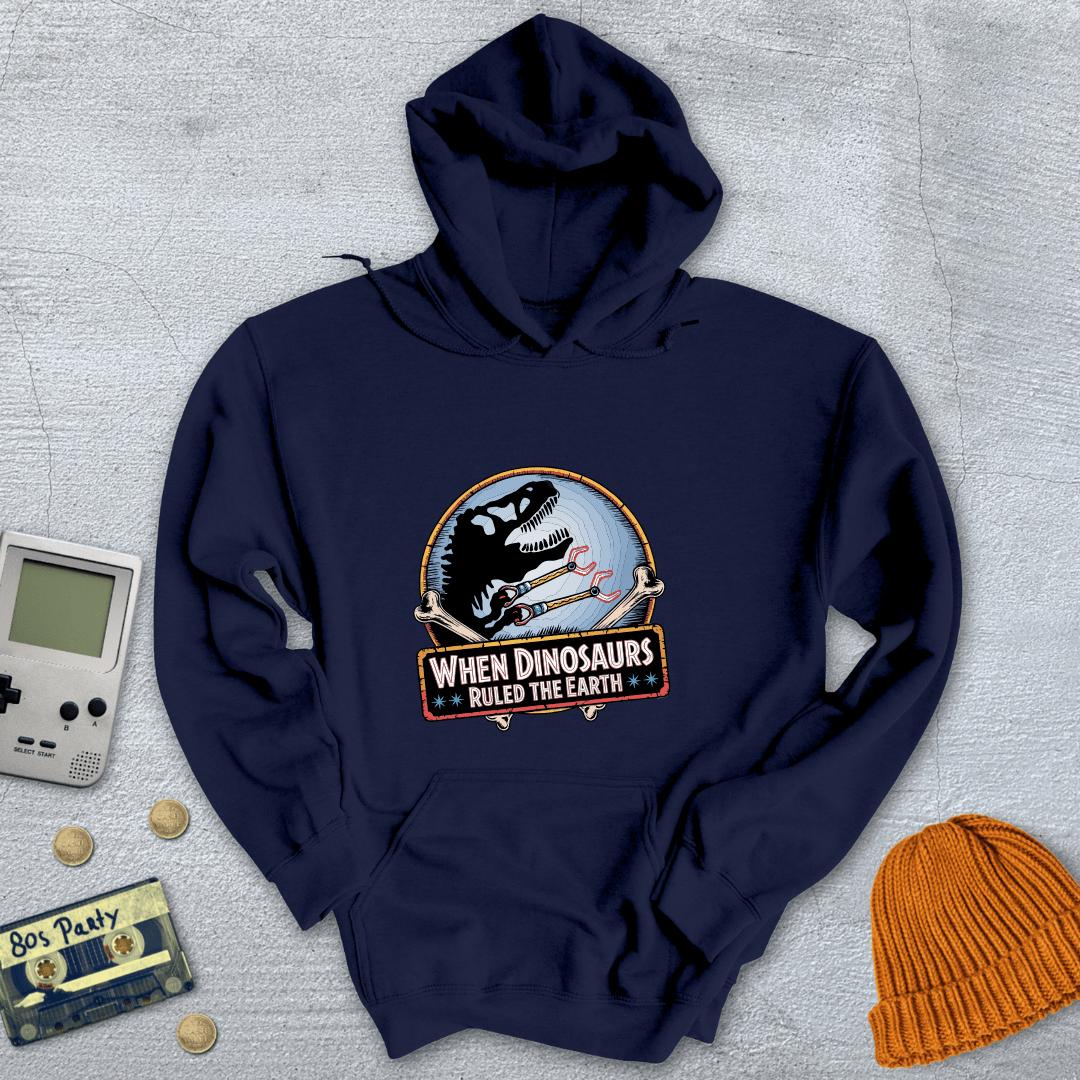 Printify Hoodie Navy / S When Dinosaurs Ruled the Earth - Hoodie
