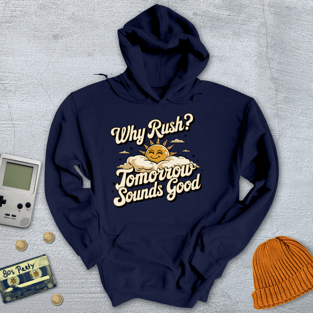 Printify Hoodie Navy / S Why Rush - Hoodie