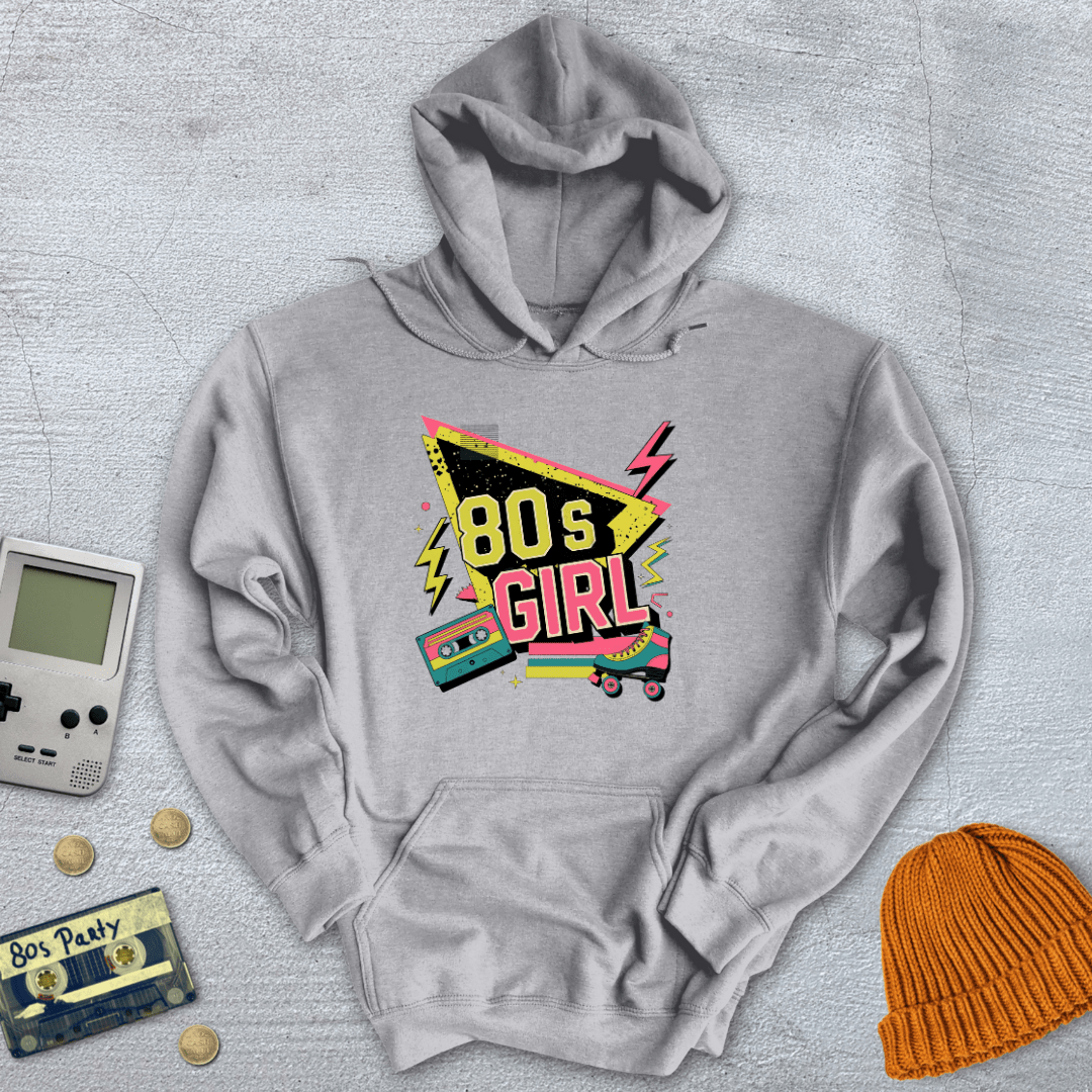 Printify Hoodie Sport Grey / S 80's Girl - Hoodie