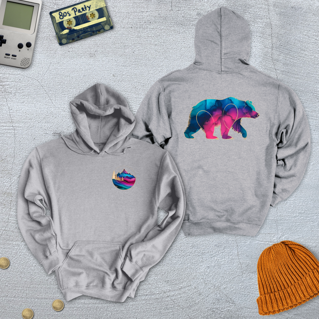 Printify Hoodie Sport Grey / S Gradient Grizzly - Hoodie