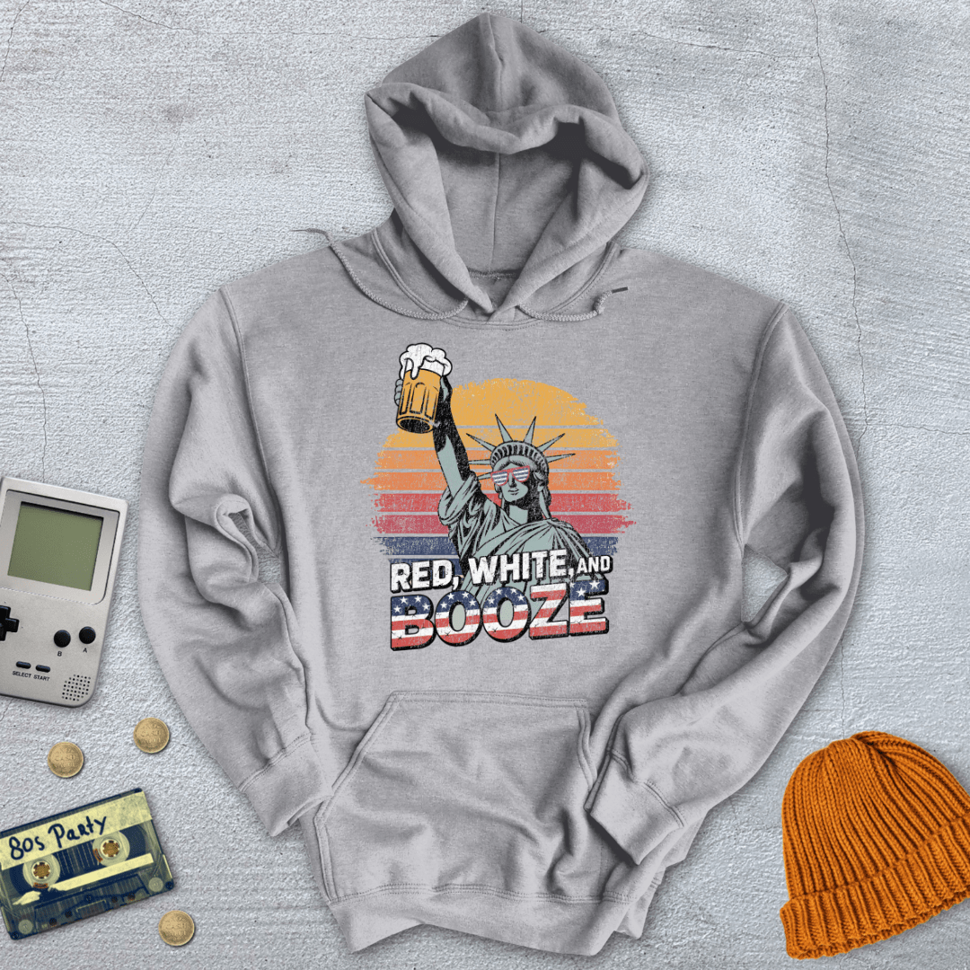 Printify Hoodie Sport Grey / S Red White Booze - Hoodie
