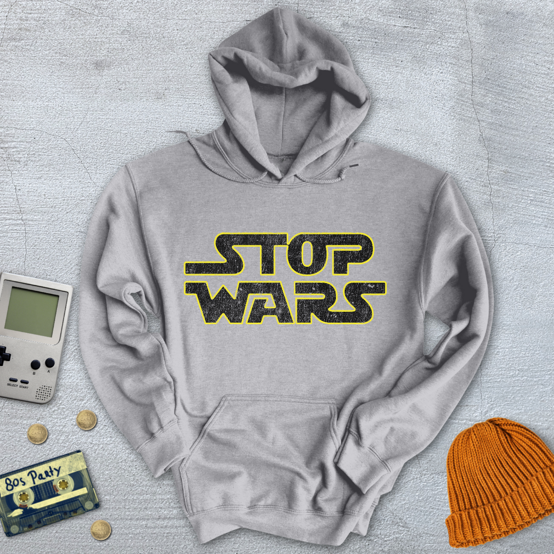 Printify Hoodie Sport Grey / S Stop Wars - Hoodie