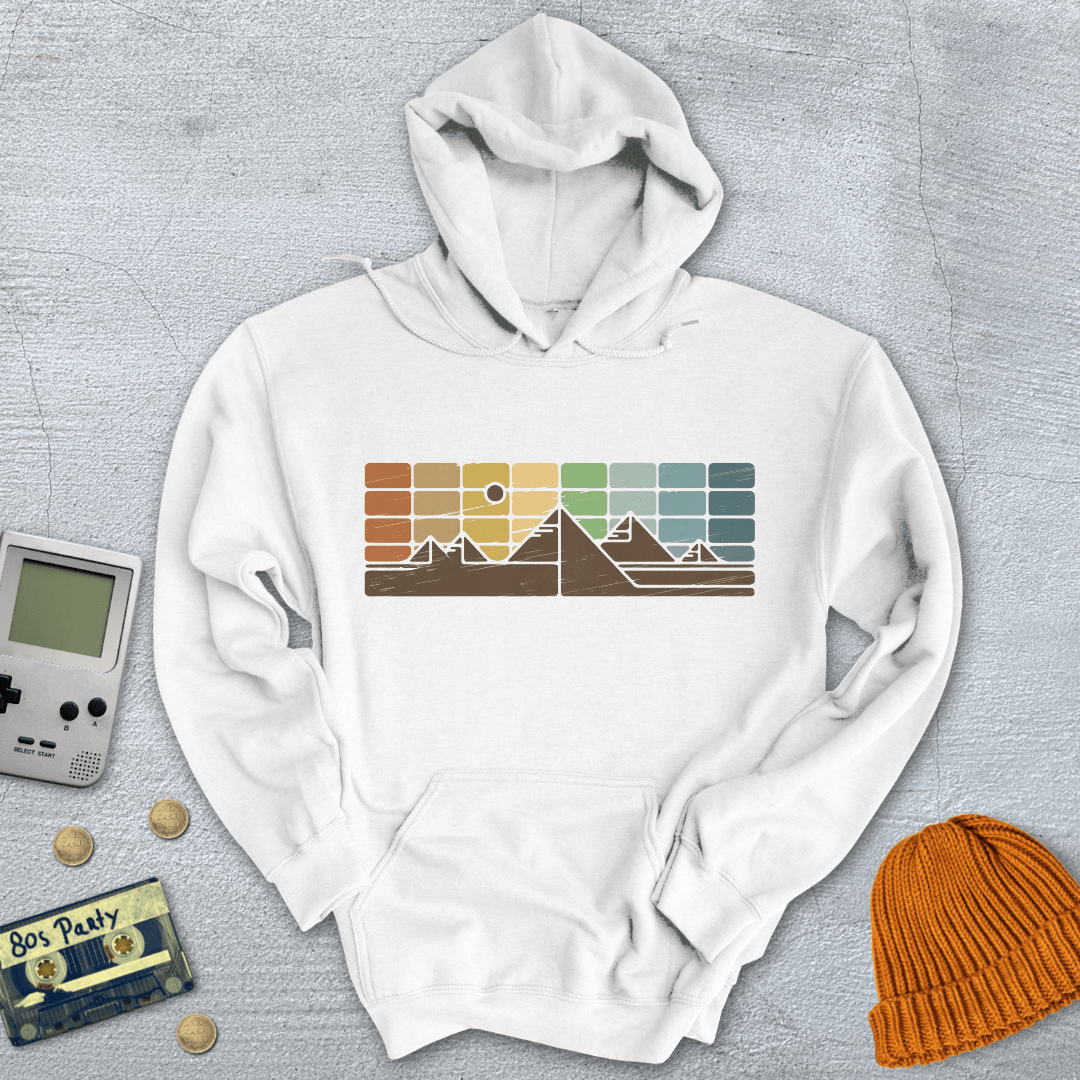 Printify Hoodie White / L Retro Mountain Horizon - Hoodie