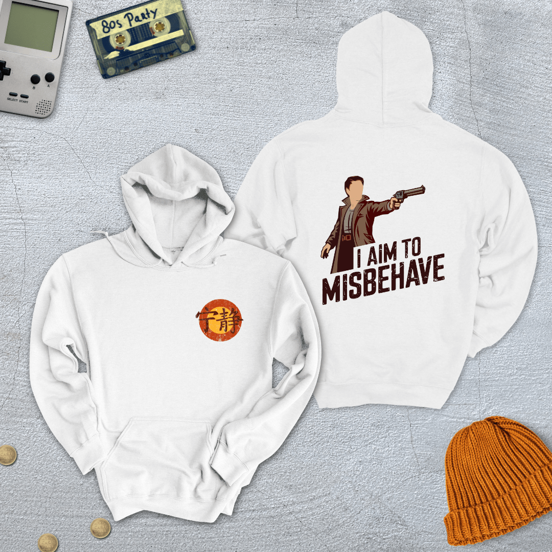 Printify Hoodie White / S Aim to Misbehave - Hoodie