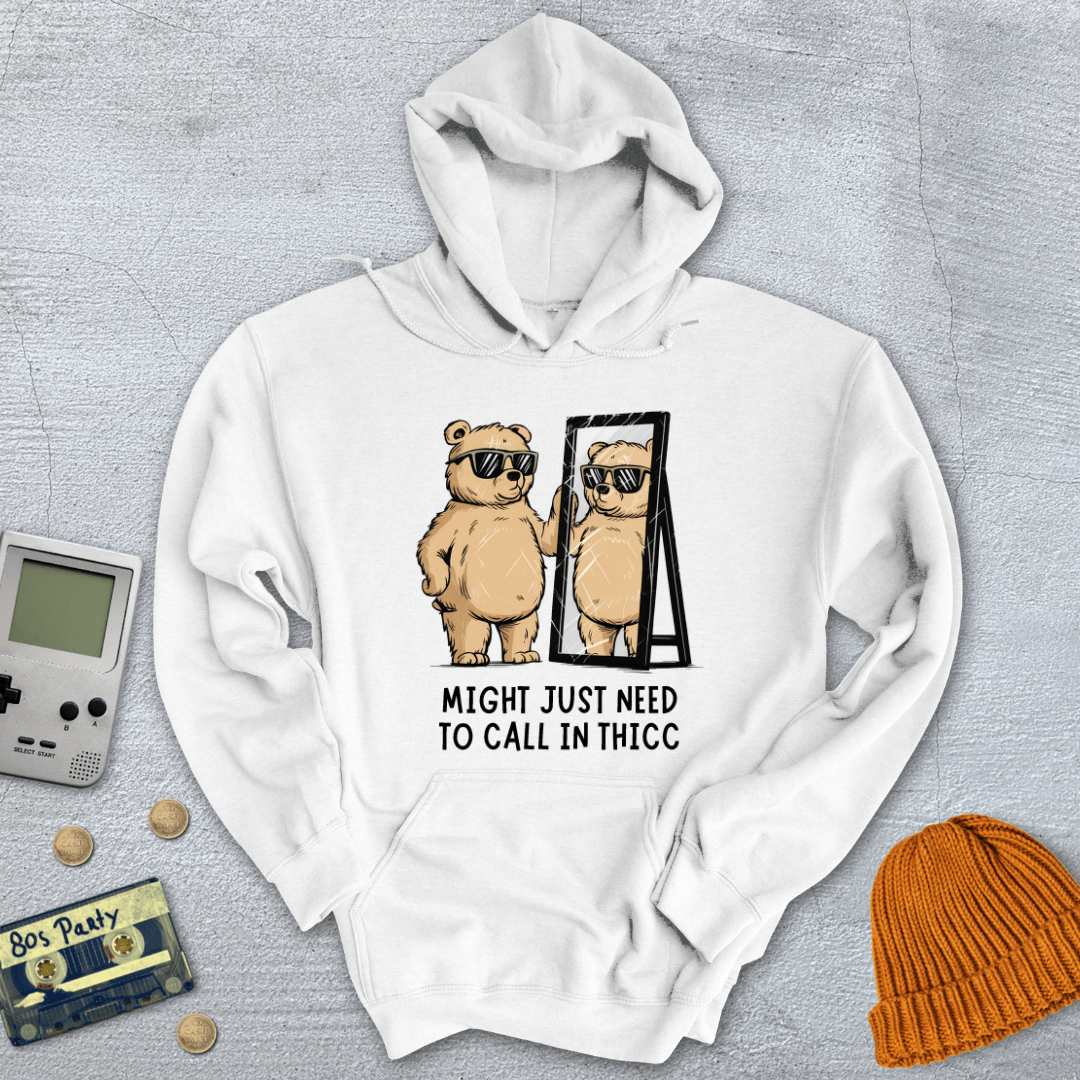 Printify Hoodie White / S Call in thicc - Hoodie