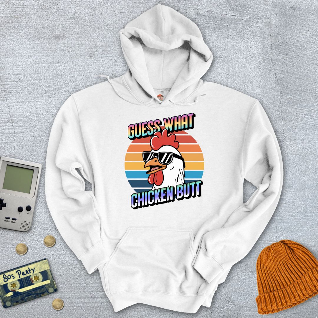 Printify Hoodie White / S ChickenButt - Hoodie