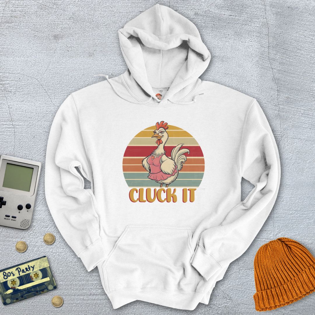 Printify Hoodie White / S Cluck It - Hoodie