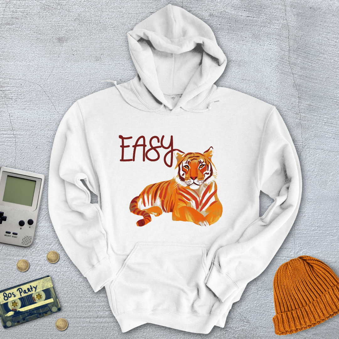 Printify Hoodie White / S Easy Tiger - Hoodie