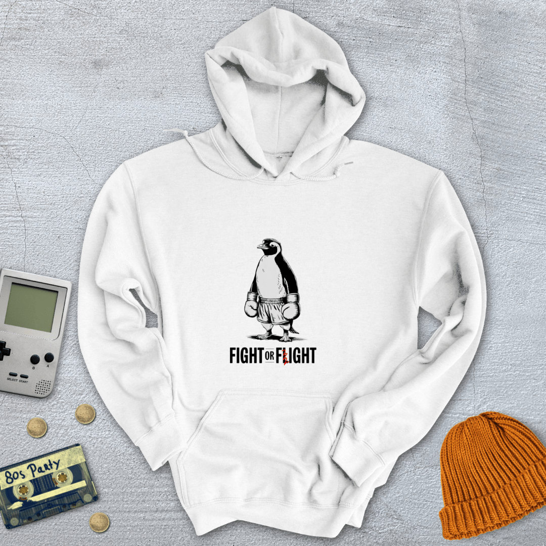 Printify Hoodie White / S Fight or Flight - Hoodie