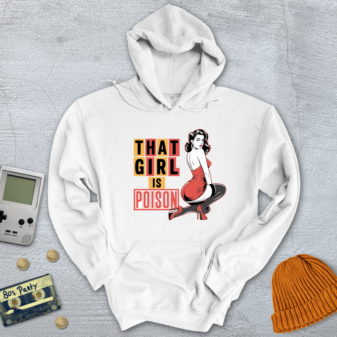 Printify Hoodie White / S Girl is Poison - Hoodie