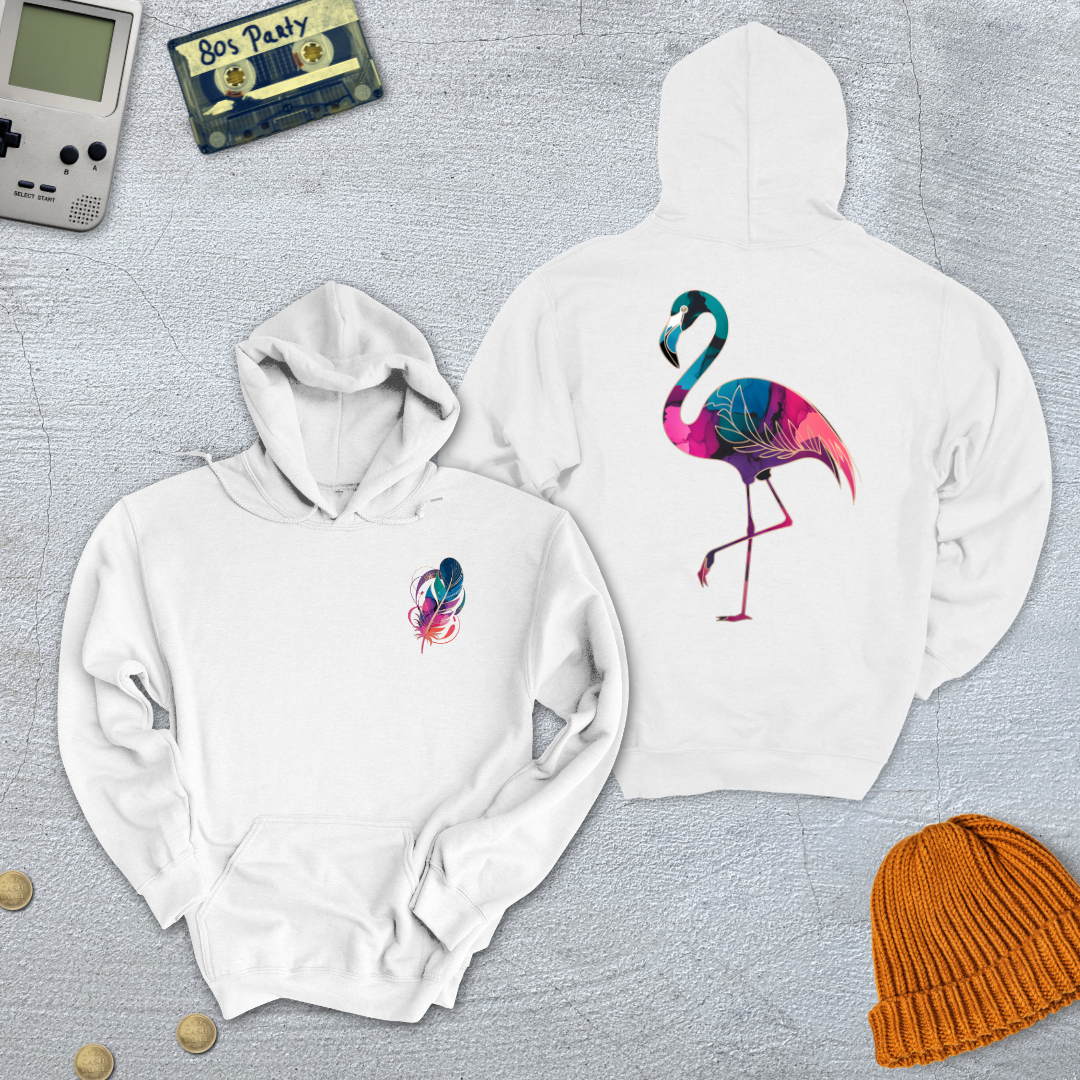Printify Hoodie White / S Gradient Flamingo - Hoodie