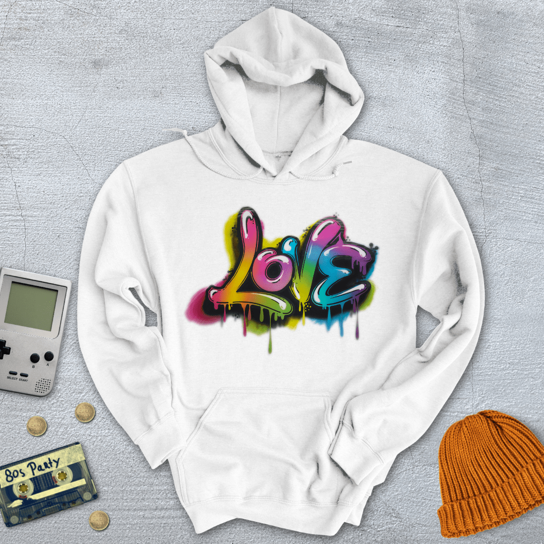 Printify Hoodie White / S Graffiti Love - Hoodie