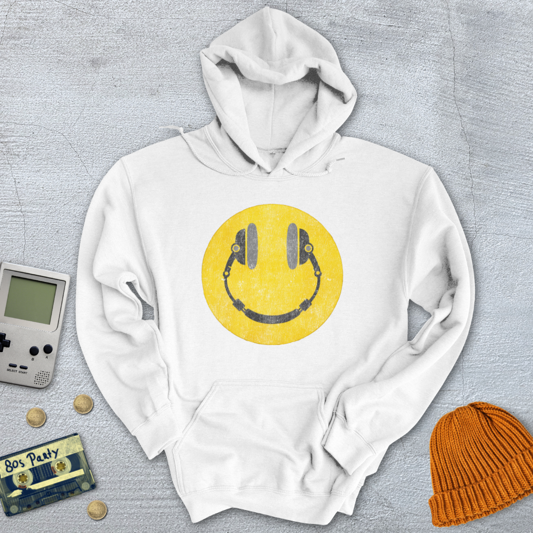 Printify Hoodie White / S Happy Face - Hoodie
