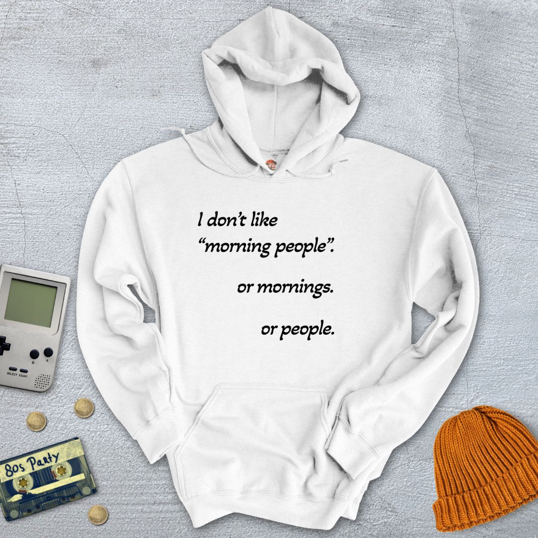 Printify Hoodie White / S Morning People - Hoodie