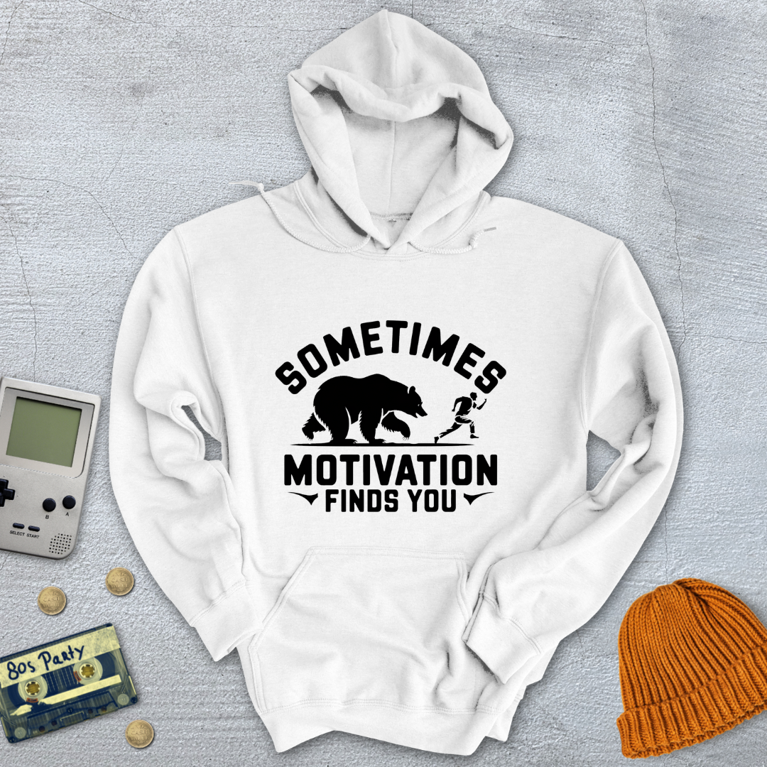 Printify Hoodie White / S Motivation Finds You - Hoodie
