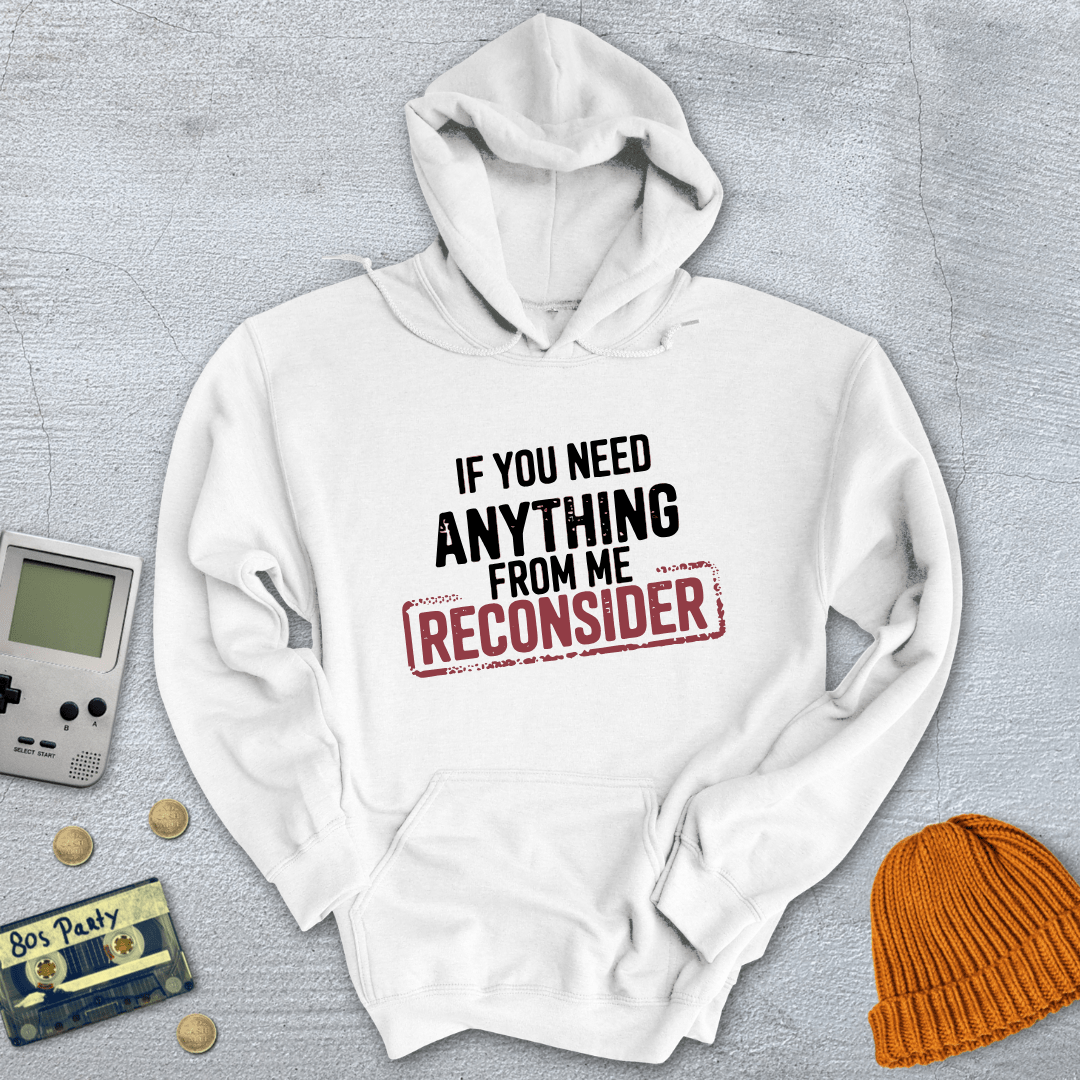 Printify Hoodie White / S Reconsider - Hoodie