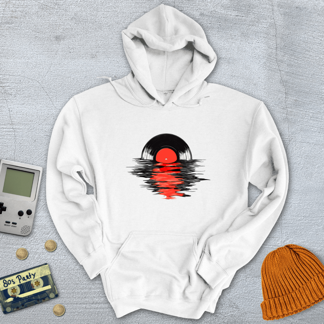 Printify Hoodie White / S Record Sunset - Hoodie
