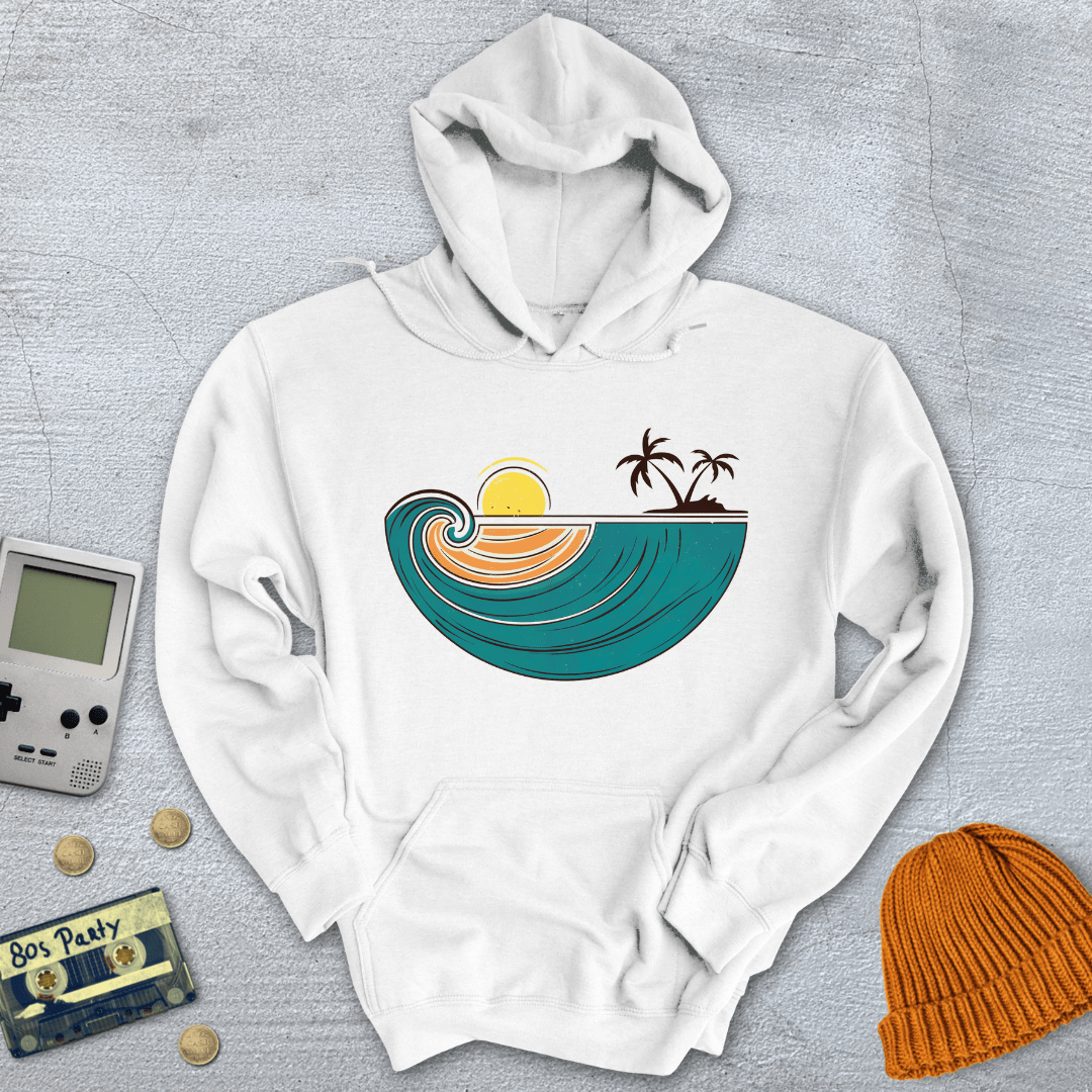Printify Hoodie White / S Retro Tropical Bliss - Hoodie