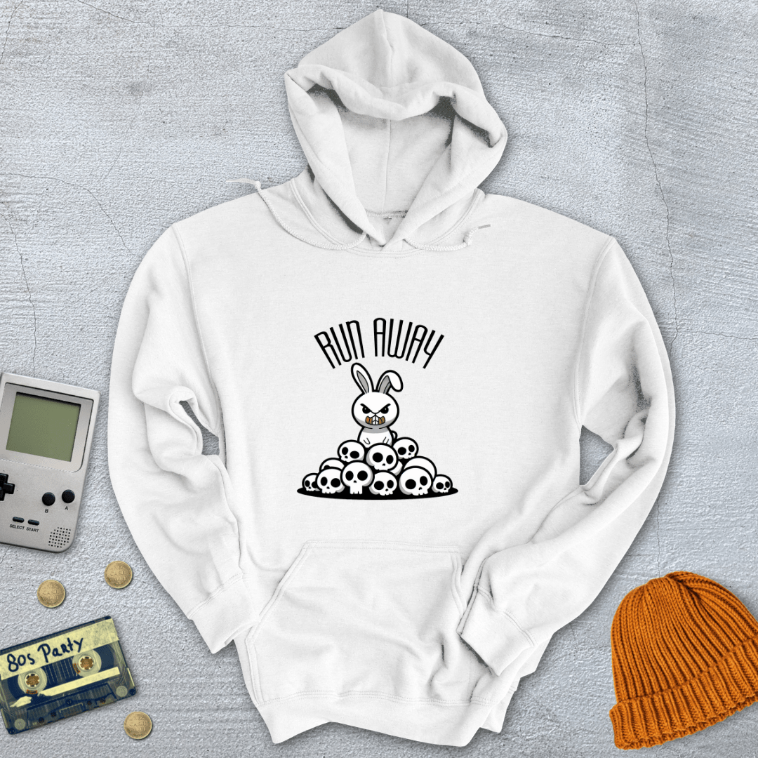 Printify Hoodie White / S Run Away - Hoodie