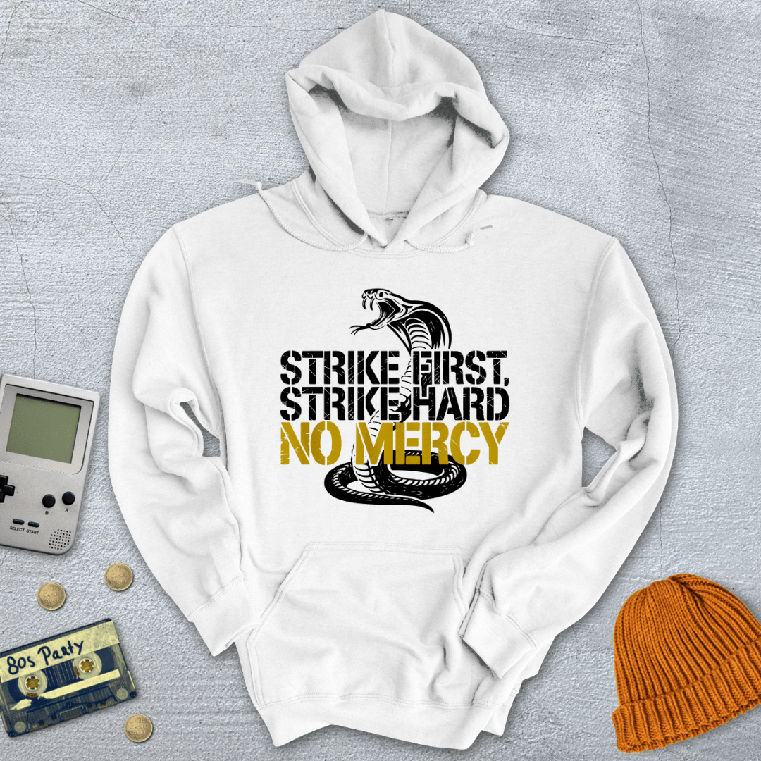 Printify Hoodie White / S Strike First - Hoodie