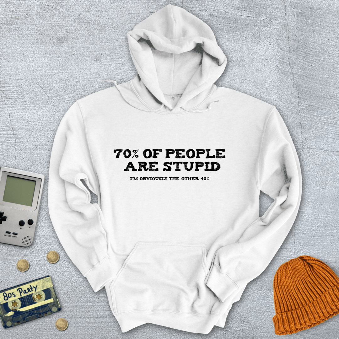 Printify Hoodie White / S Stupid People - Hoodie