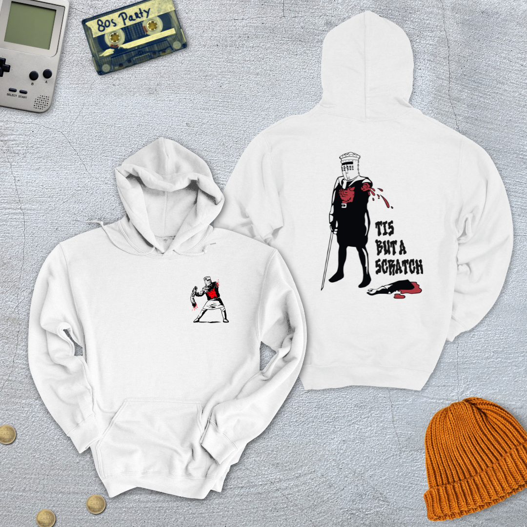 Printify Hoodie White / S Tis But A Scratch - Hoodie