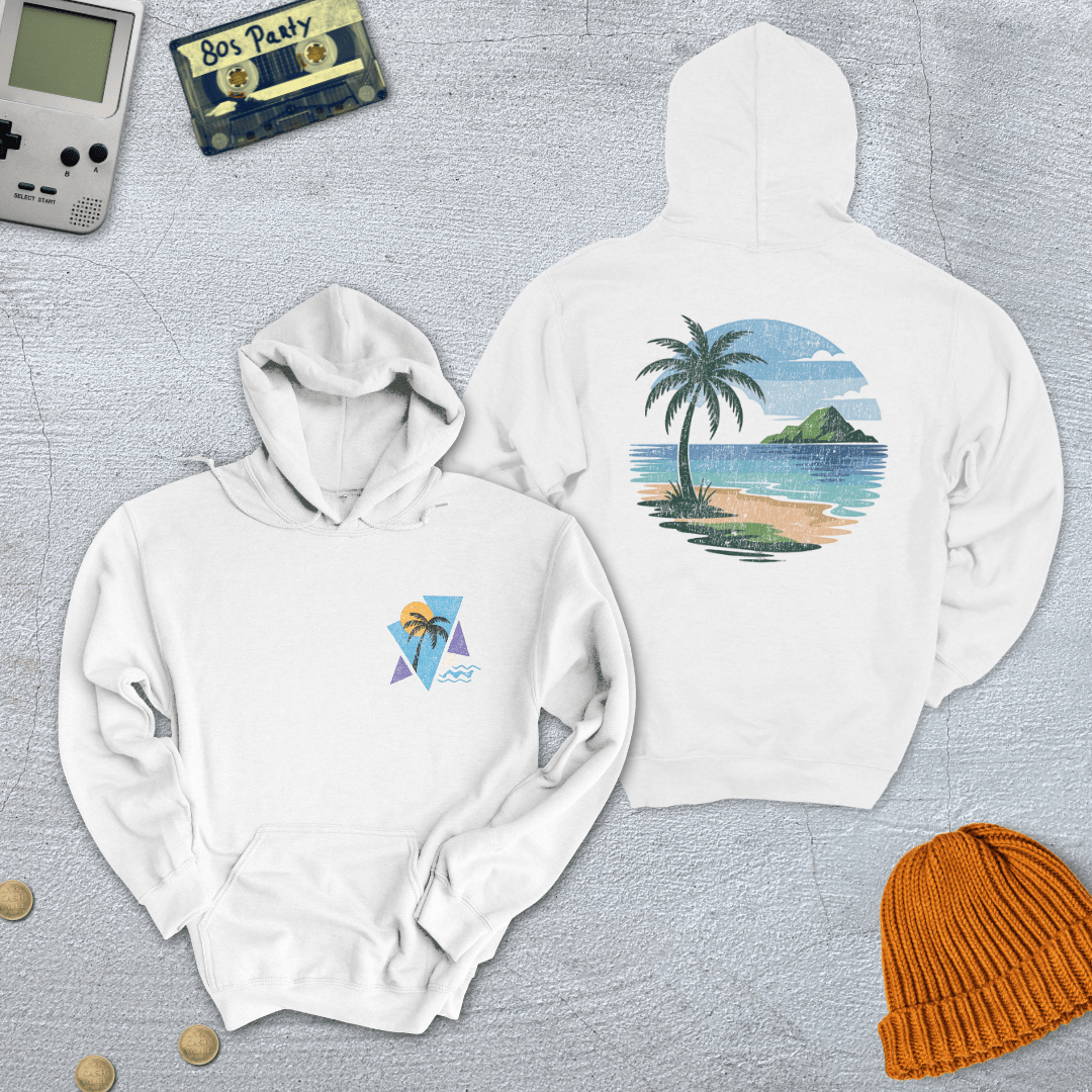 Printify Hoodie White / S Vintage Beach Vibes - Hoodie
