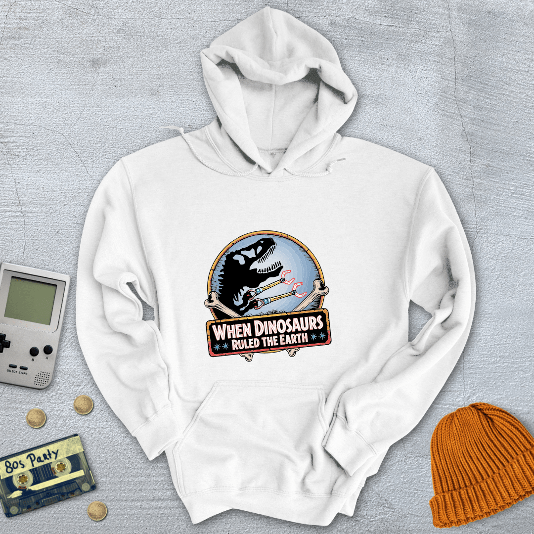 Printify Hoodie White / S When Dinosaurs Ruled the Earth - Hoodie