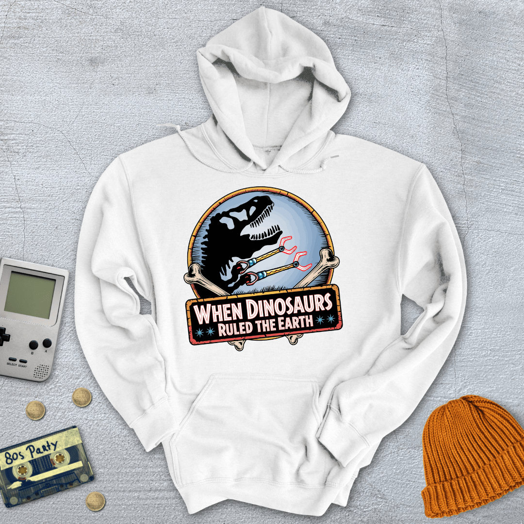 Printify Hoodie White / S When Dinosaurs Ruled the Earth - Hoodie