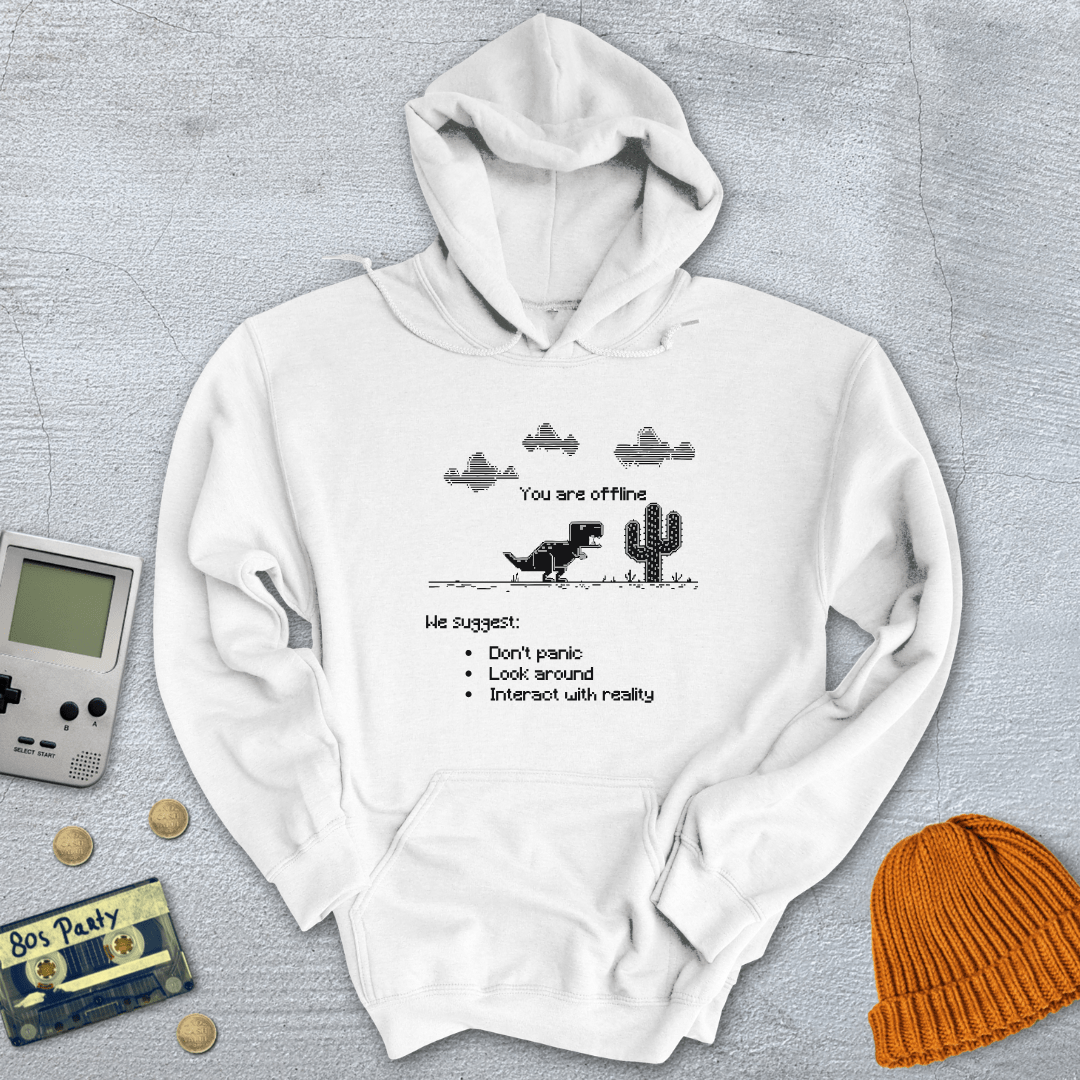 Printify Hoodie White / S You are offline - Hoodie