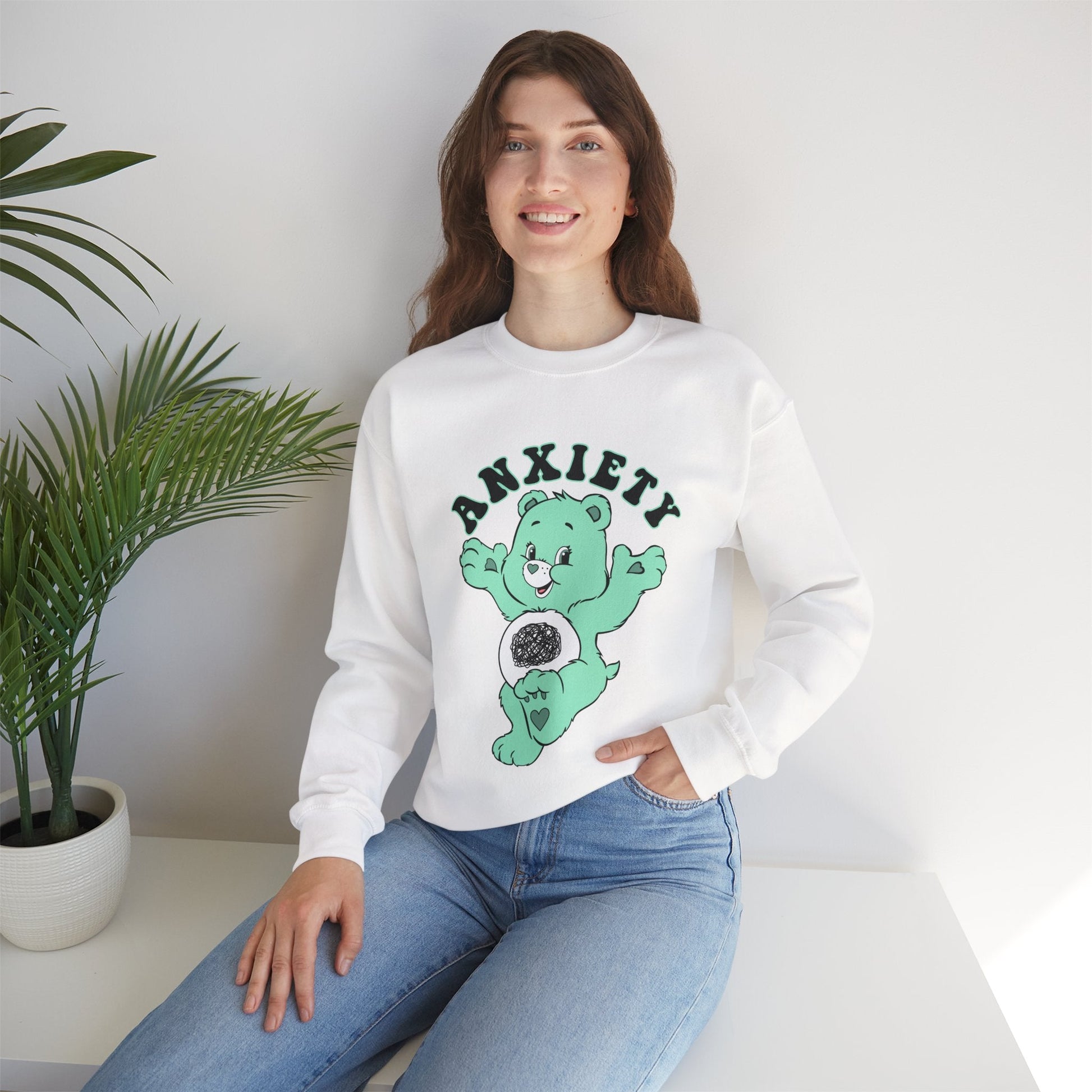 Printify Sweatshirt Anxiety Bear - Sweatshirt