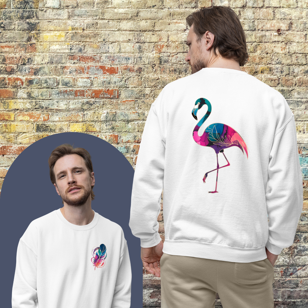 Printify Sweatshirt Gradient Flamingo - Sweatshirt
