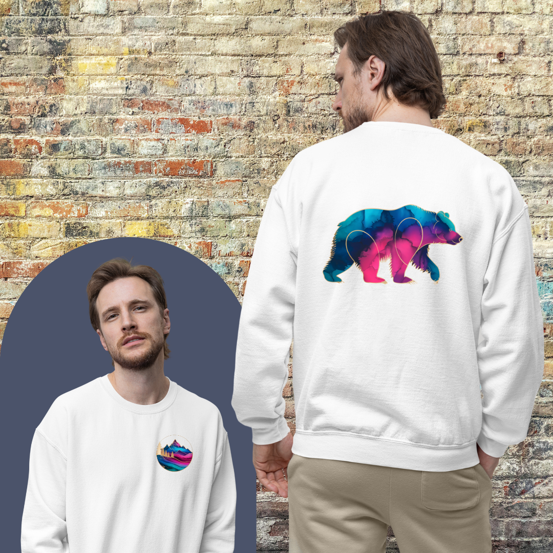Printify Sweatshirt Gradient Grizzly - Sweatshirt