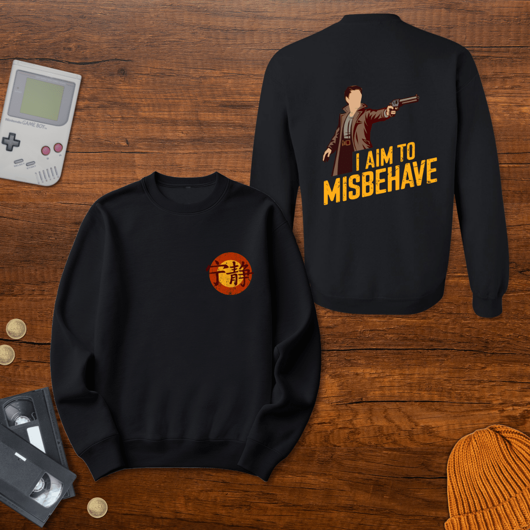Printify Sweatshirt S / Black Aim to Misbehave - Sweatshirt