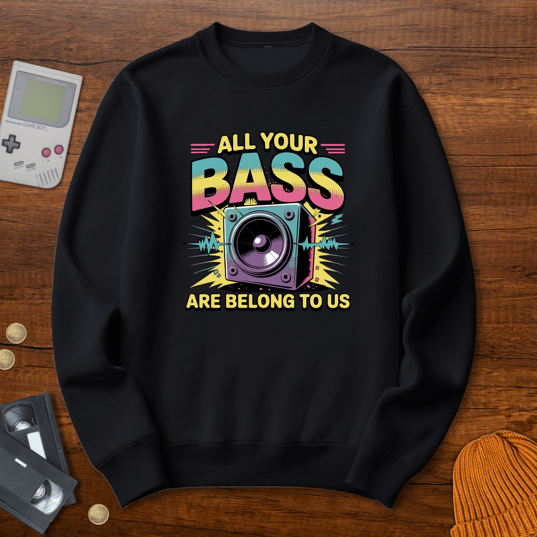 Printify Sweatshirt S / Black All your bass - Sweatshirt