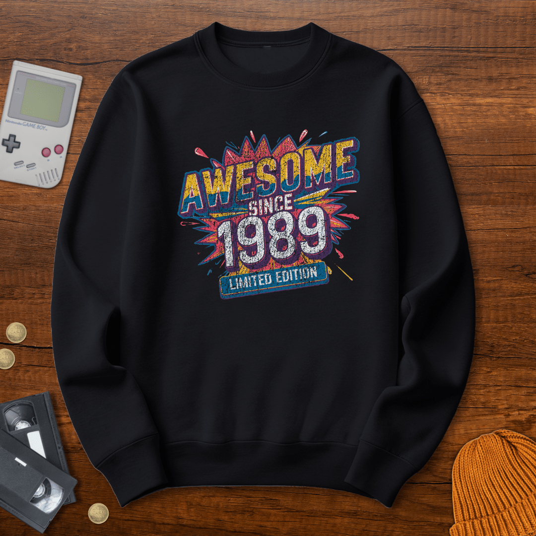 Printify Sweatshirt S / Black Awesome 1989 - Sweatshirt